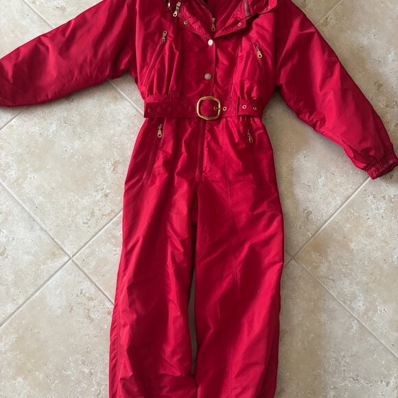 Vintage 90s Metropolis by Couloir Bright Red 1-Piece Ski Suit - Picture 5 of 13